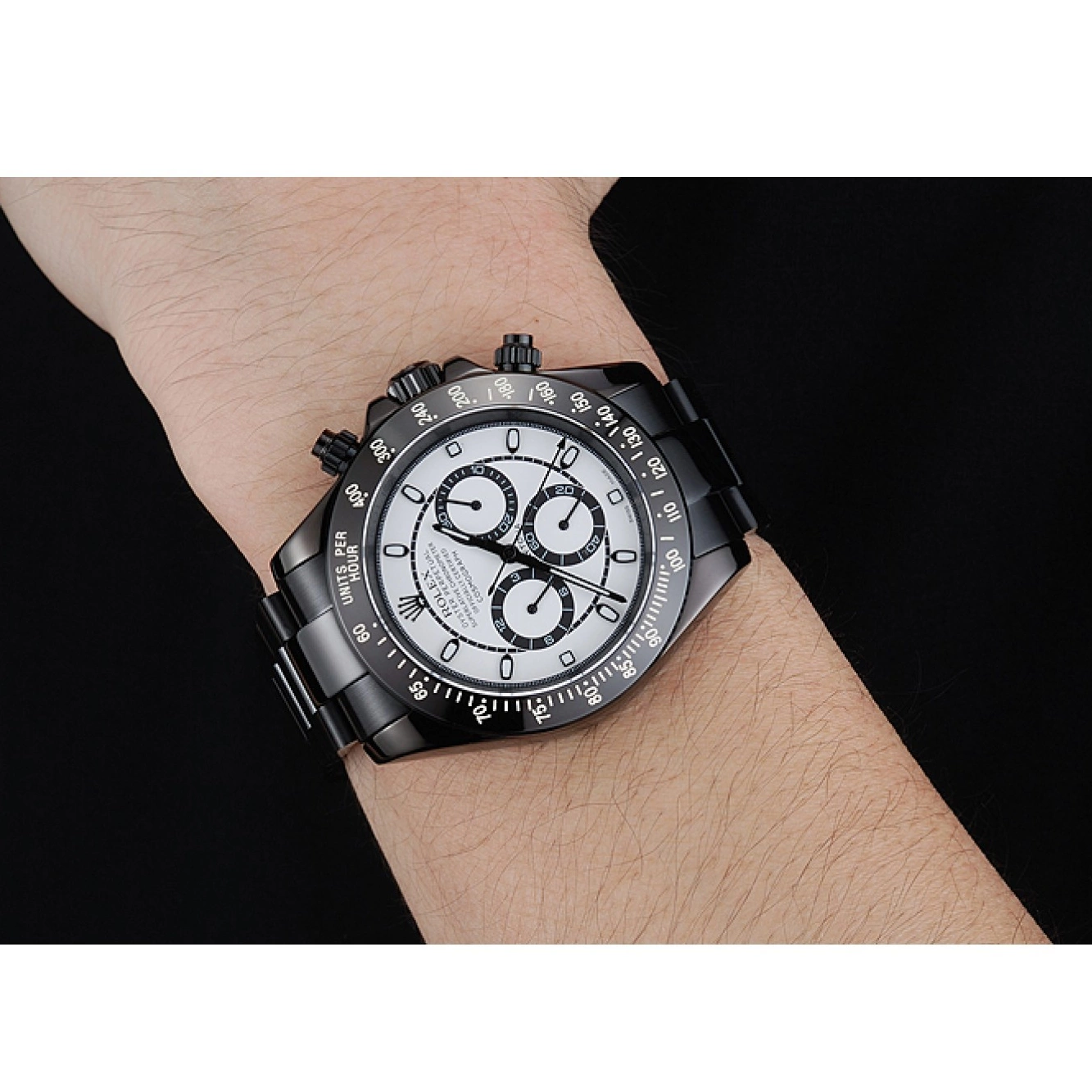 Good Copy Rolex Watches And White Rolex And Black Steel Cosmograph 1454249 Case Stainless Daytona Dial Bracelet Black 0712